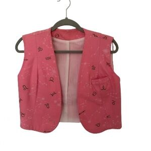 New Handmade Vtg Woman’s Cotton Pink Vest One Size ( see measurements), M